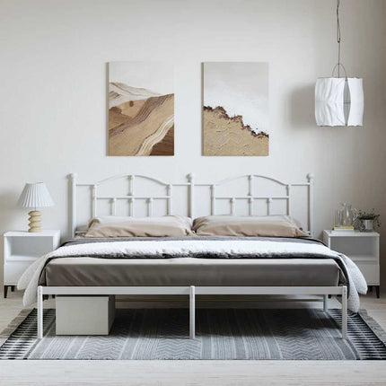 sengeramme med sengegavl 193x203 cm metal hvid