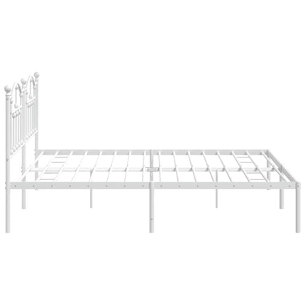 sengeramme med sengegavl 193x203 cm metal hvid