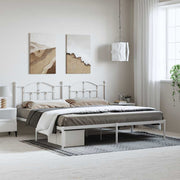 sengeramme med sengegavl 193x203 cm metal hvid