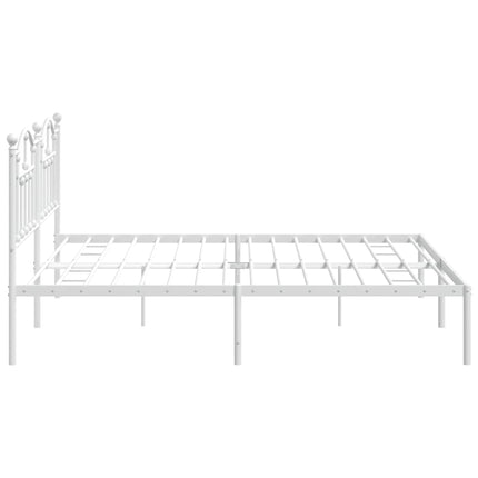 sengeramme med sengegavl 200x200 cm metal hvid
