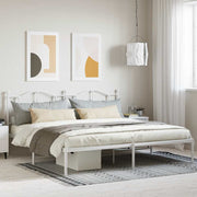 sengeramme med sengegavl 200x200 cm metal hvid