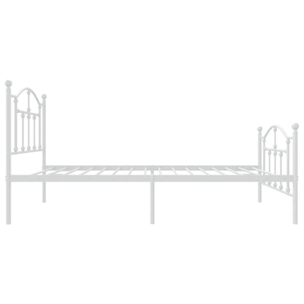 sengeramme med sengegavl og fodgærde 75x190 cm metal hvid