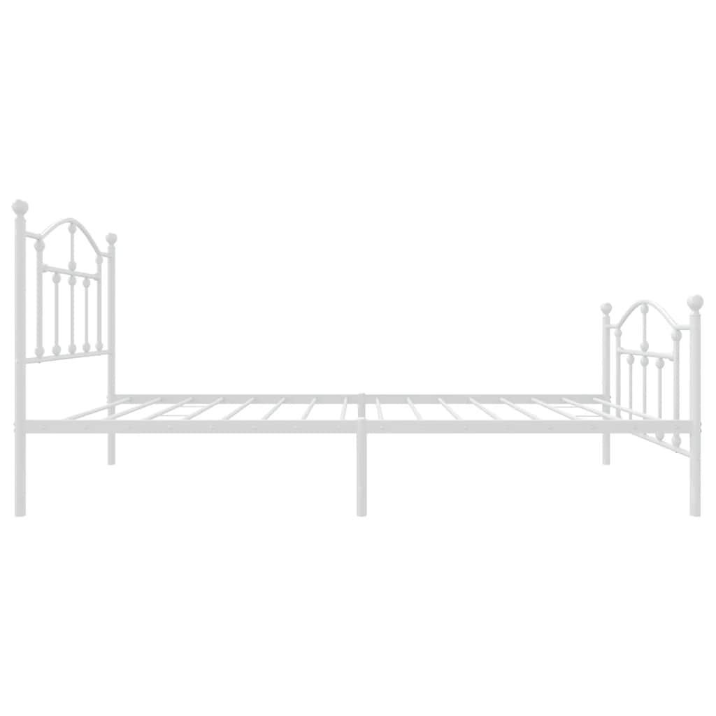 sengeramme med sengegavl og fodgærde 90x190 cm metal hvid