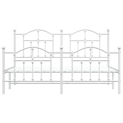 sengeramme med sengegavl og fodgærde 183x213 cm metal hvid