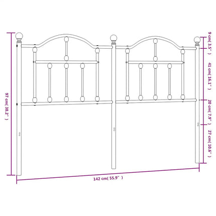 udskiftningsgavl 135 cm metal hvid