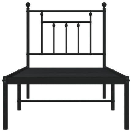 sengeramme med sengegavl 75x190 cm metal sort
