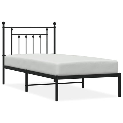 sengeramme med sengegavl 80x200 cm metal sort