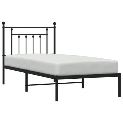 sengeramme med sengegavl 80x200 cm metal sort