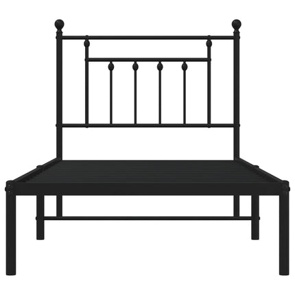 sengeramme med sengegavl 80x200 cm metal sort
