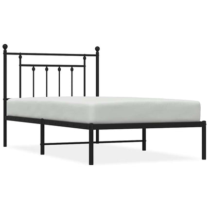 sengeramme med sengegavl 100x190 cm metal sort