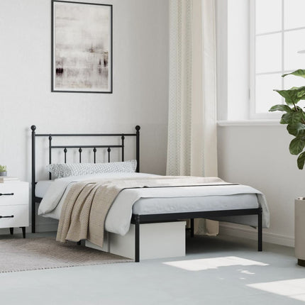 sengeramme med sengegavl 107x203 cm metal sort