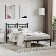 sengeramme med sengegavl 120x200 cm metal sort