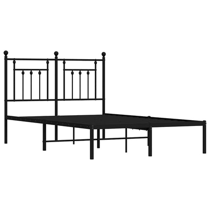 sengeramme med sengegavl 135x190 cm metal sort