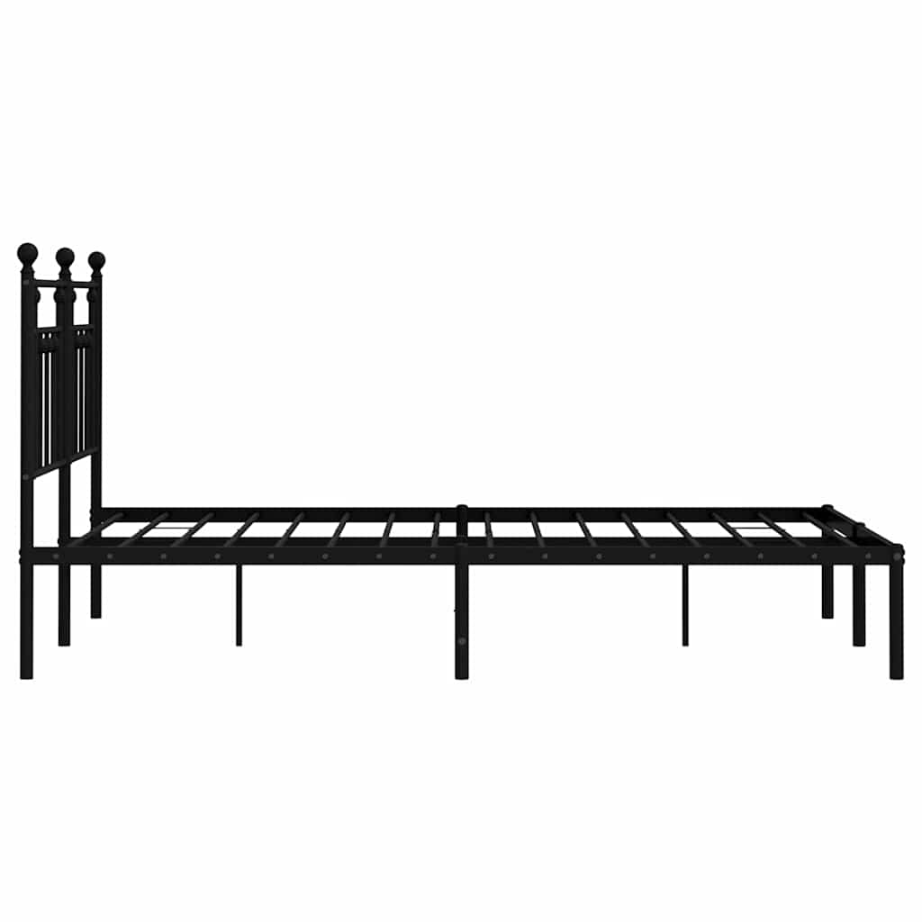 sengeramme med sengegavl 140x200 cm metal sort