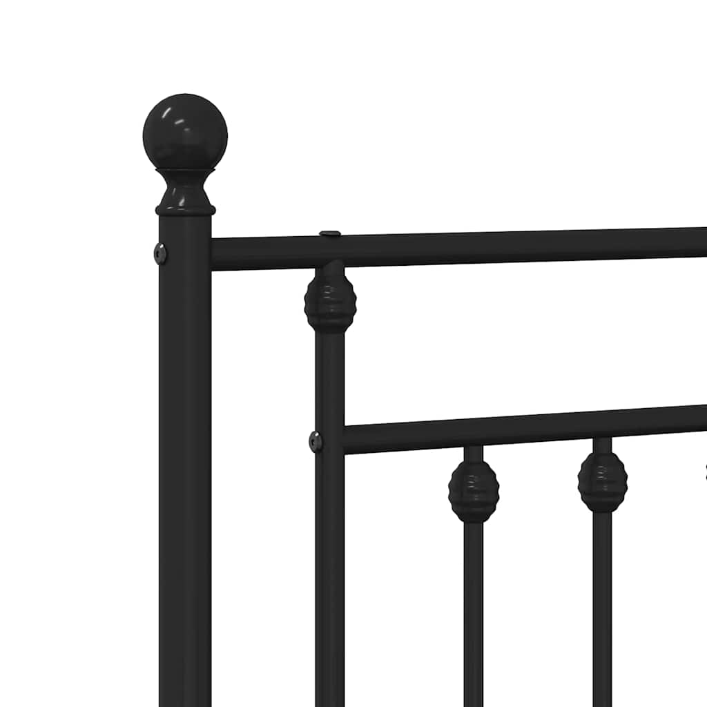 sengeramme med sengegavl 140x200 cm metal sort
