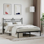 sengeramme med sengegavl 140x200 cm metal sort