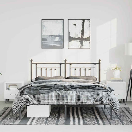 sengeramme med sengegavl 150x200 cm metal sort