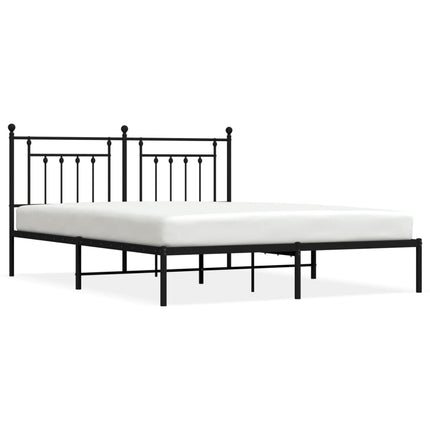 sengeramme med sengegavl 160x200 cm metal sort