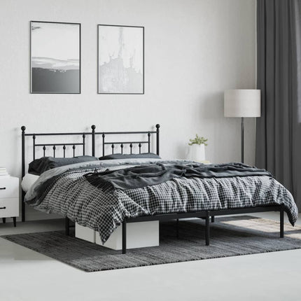 sengeramme med sengegavl 160x200 cm metal sort