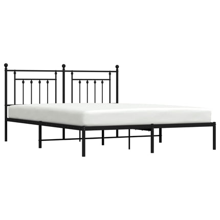 sengeramme med sengegavl 160x200 cm metal sort