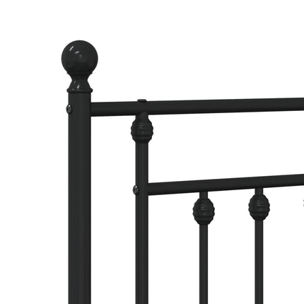 sengeramme med sengegavl 160x200 cm metal sort