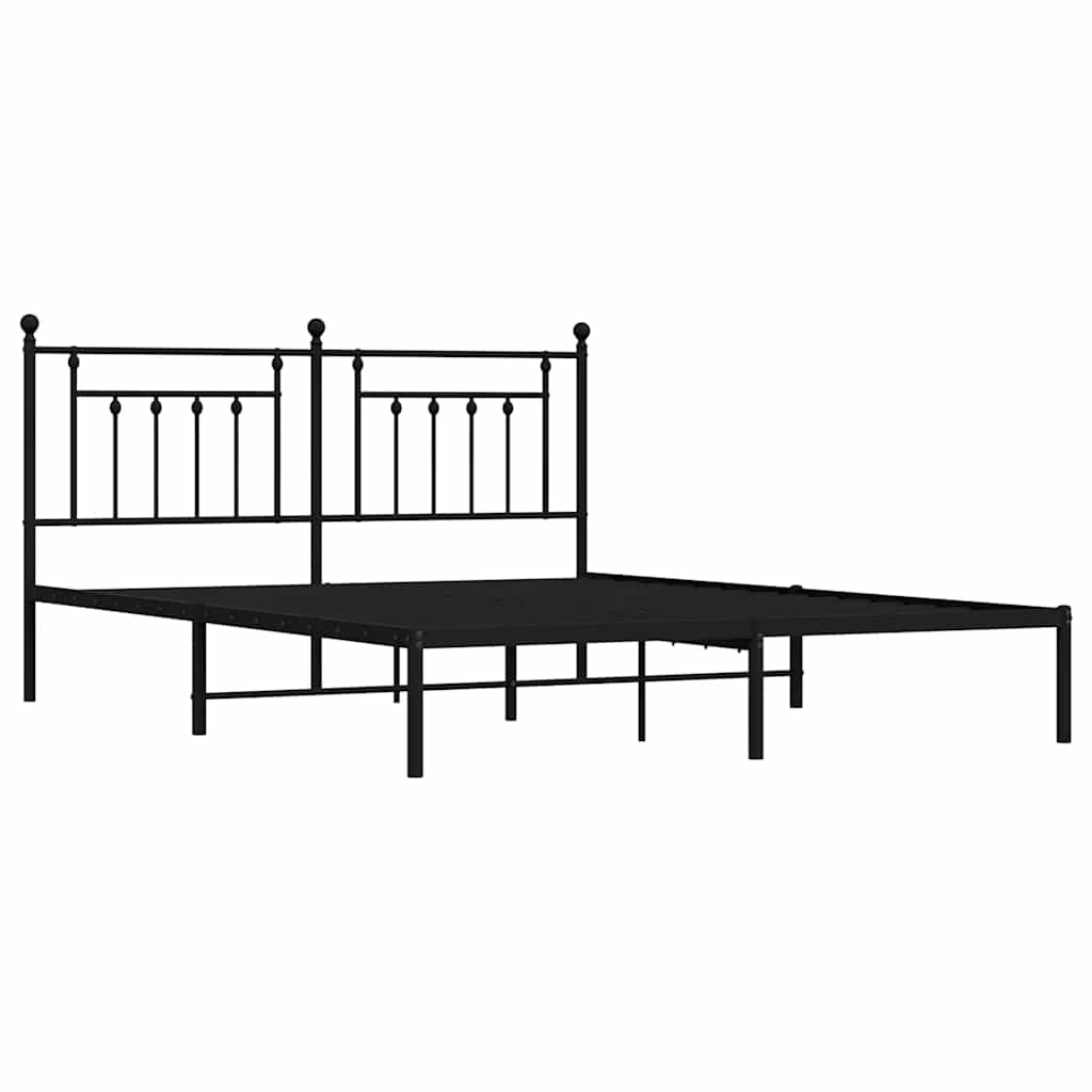 sengeramme med sengegavl 183x213 cm metal sort