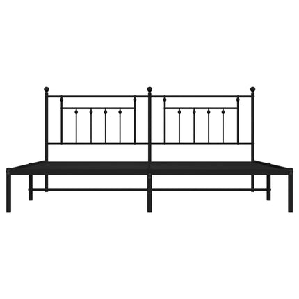 sengeramme med sengegavl 200x200 cm metal sort