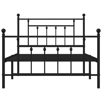 sengeramme med sengegavl og fodgærde 100x200 cm metal sort