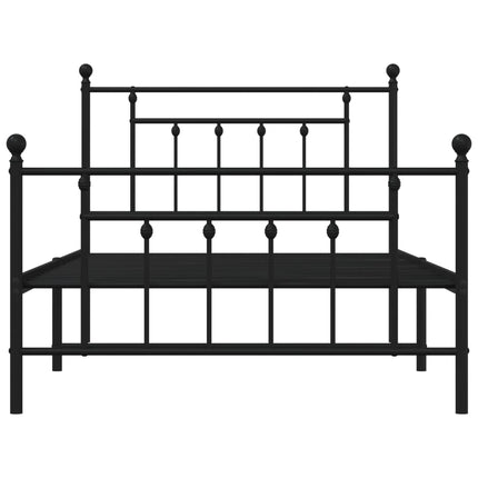 sengeramme med sengegavl og fodgærde 107x203 cm metal sort