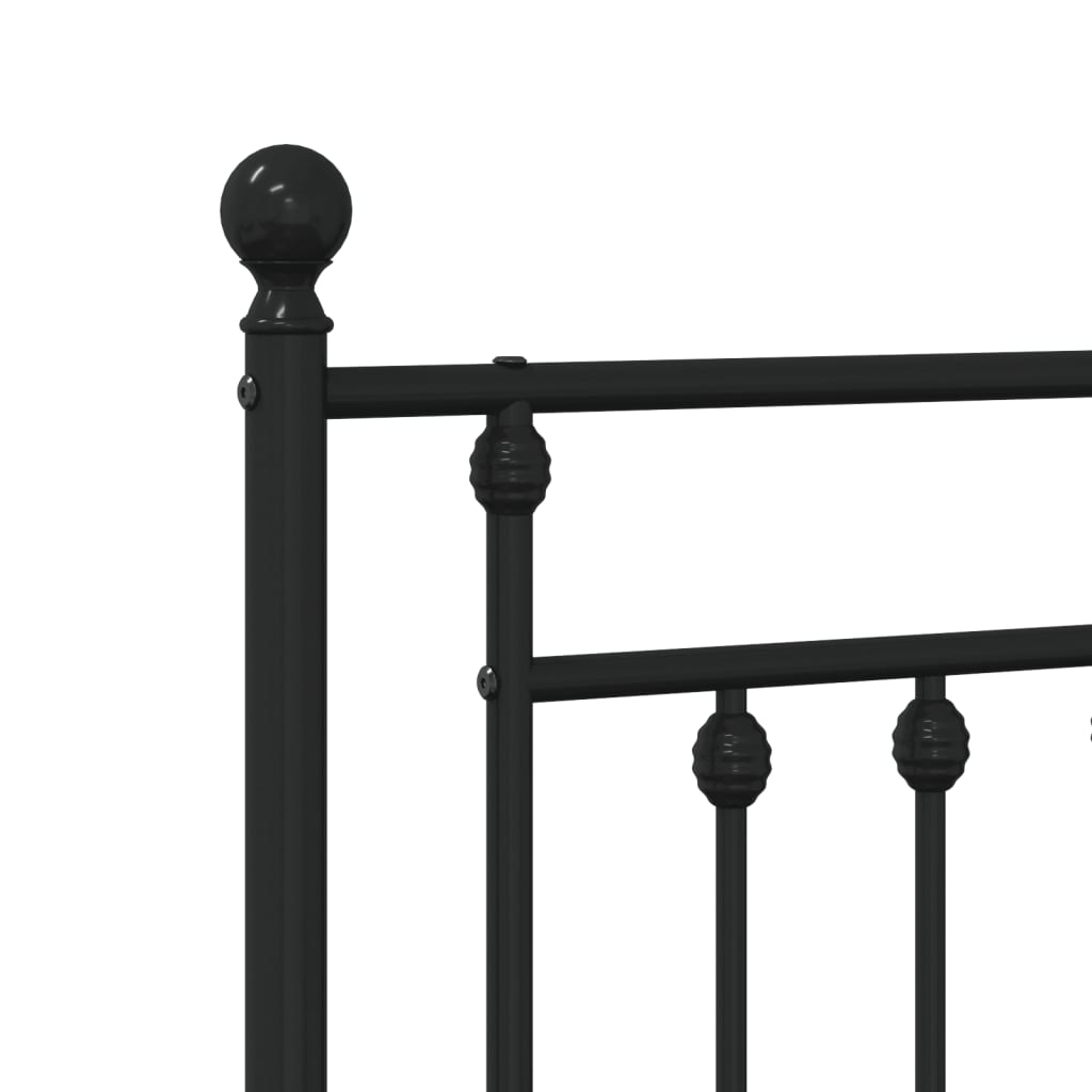 sengeramme med sengegavl og fodgærde 107x203 cm metal sort