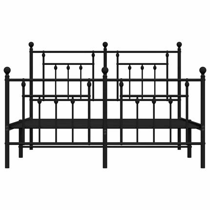 sengeramme med sengegavl og fodgærde 140x190 cm metal sort