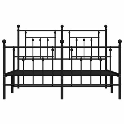 sengeramme med sengegavl og fodgærde 140x200 cm metal sort