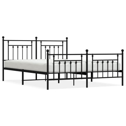 sengeramme uden madras med fodgærde 180x200 cm sort