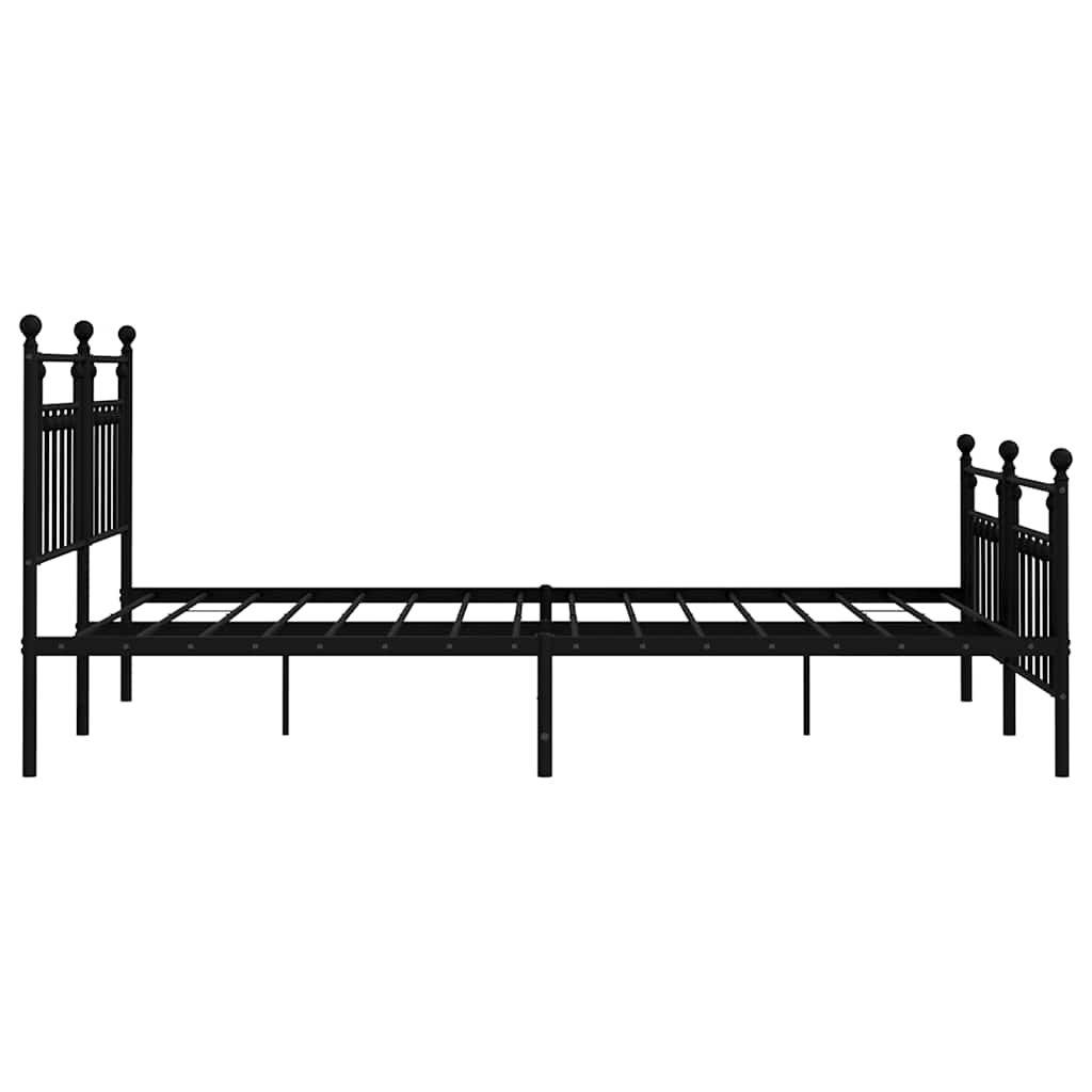 sengeramme med sengegavl og fodgærde 183x213 cm metal sort
