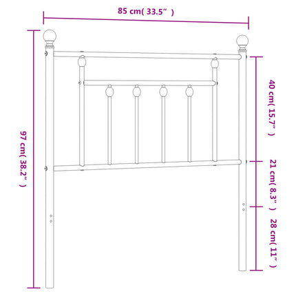 udskiftningsgavl 80 cm metal sort
