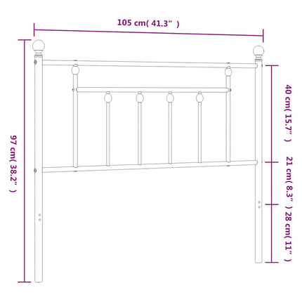 udskiftningsgavl 100 cm metal sort