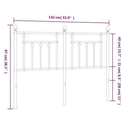 udskiftningsgavl 135 cm metal sort