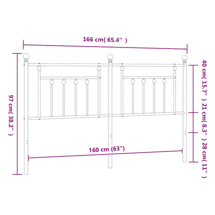 udskiftningsgavl 160 cm metal sort