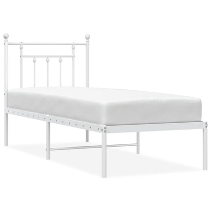 sengeramme uden madras med hovedgærde 75x190 cm hvid