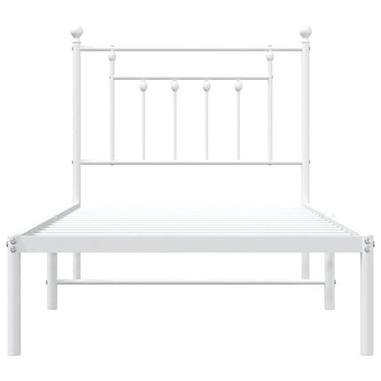 sengeramme med sengegavl 90x190 cm metal hvid