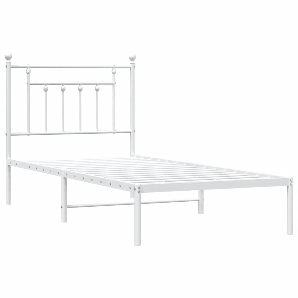 sengeramme med sengegavl 90x200 cm metal hvid