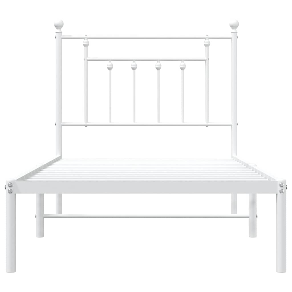 sengeramme med sengegavl 90x200 cm metal hvid