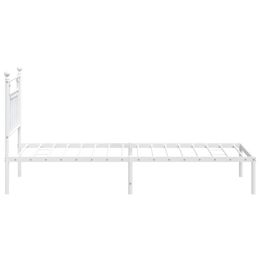 sengeramme med sengegavl 90x200 cm metal hvid