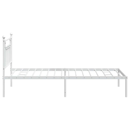 sengeramme med sengegavl 100x200 cm metal hvid