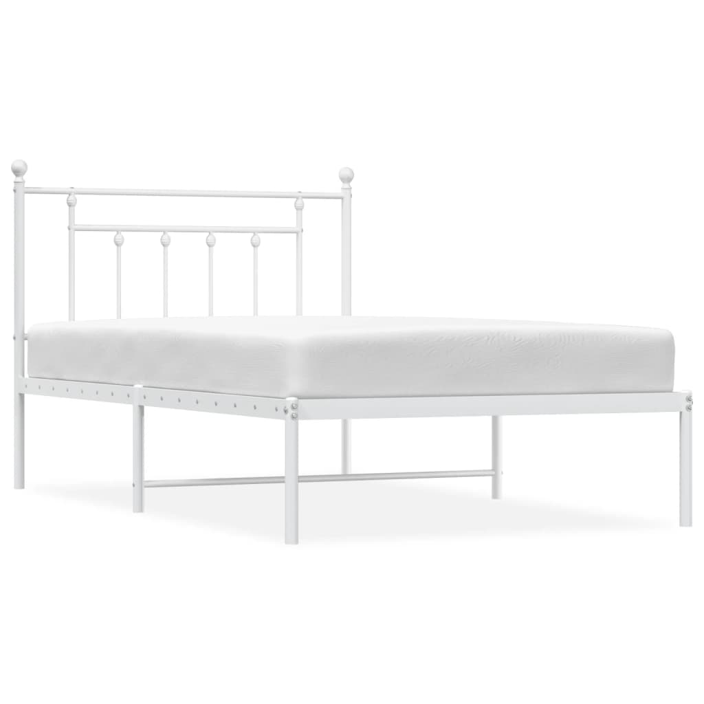 sengeramme med sengegavl 107x203 cm metal hvid