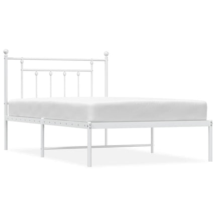 sengeramme med sengegavl 107x203 cm metal hvid