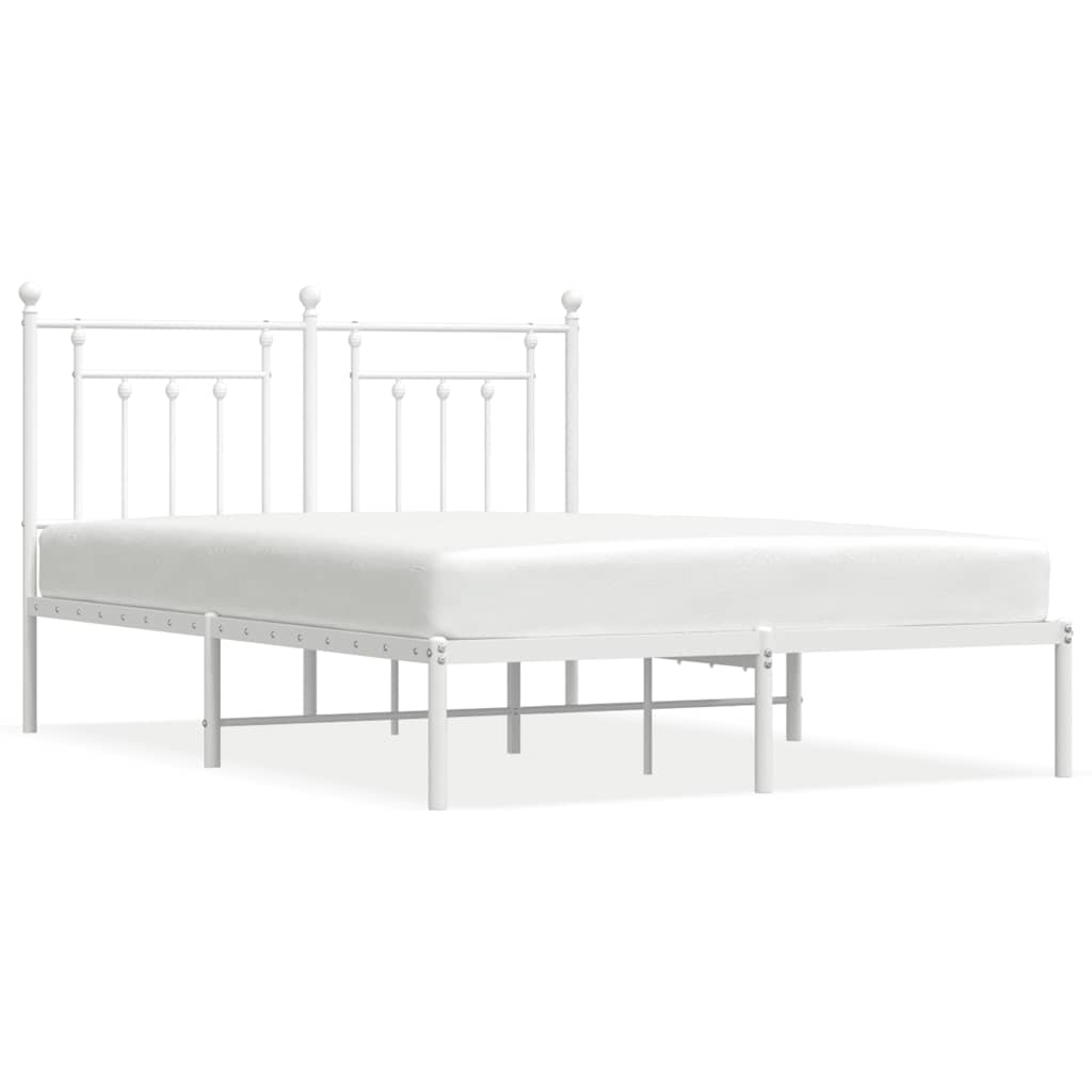 sengeramme med sengegavl 140x200 cm metal hvid