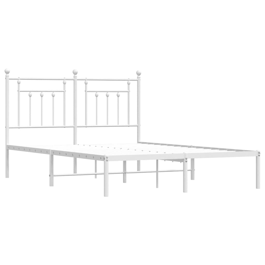 sengeramme med sengegavl 140x200 cm metal hvid