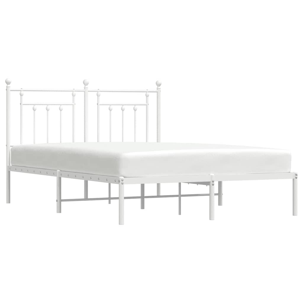 sengeramme med sengegavl 140x200 cm metal hvid