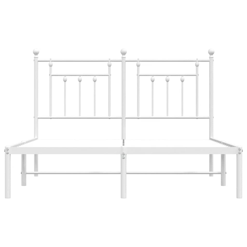 sengeramme med sengegavl 140x200 cm metal hvid